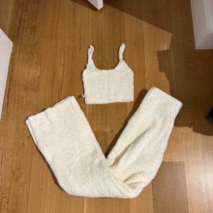 Skims Cozy Knit PJ Set in Bone